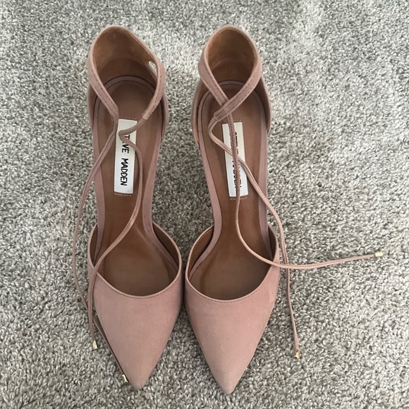 Steve Madden Ballet Pink Tie Front Heels 7.5 - Picture 2 of 6
